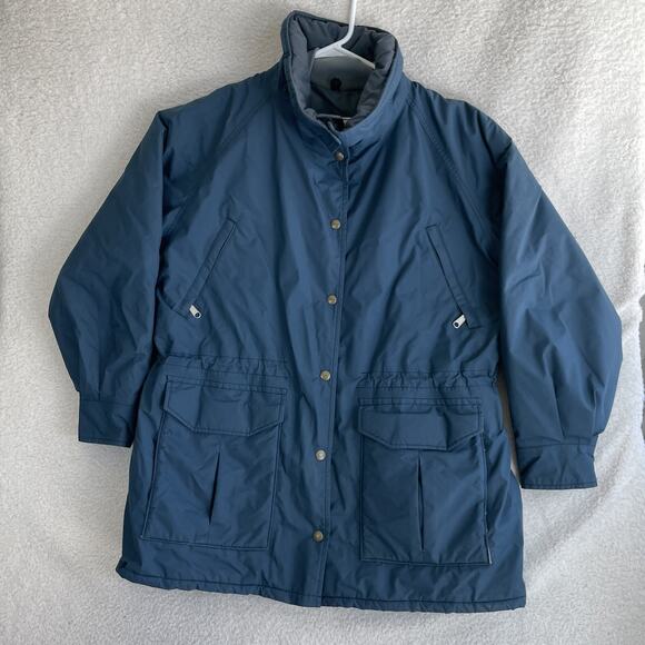 Vintage LL Bean Maine Wardens Parka Jacket Womens Large Gortex USA Made Blue - Picture 1 of 16